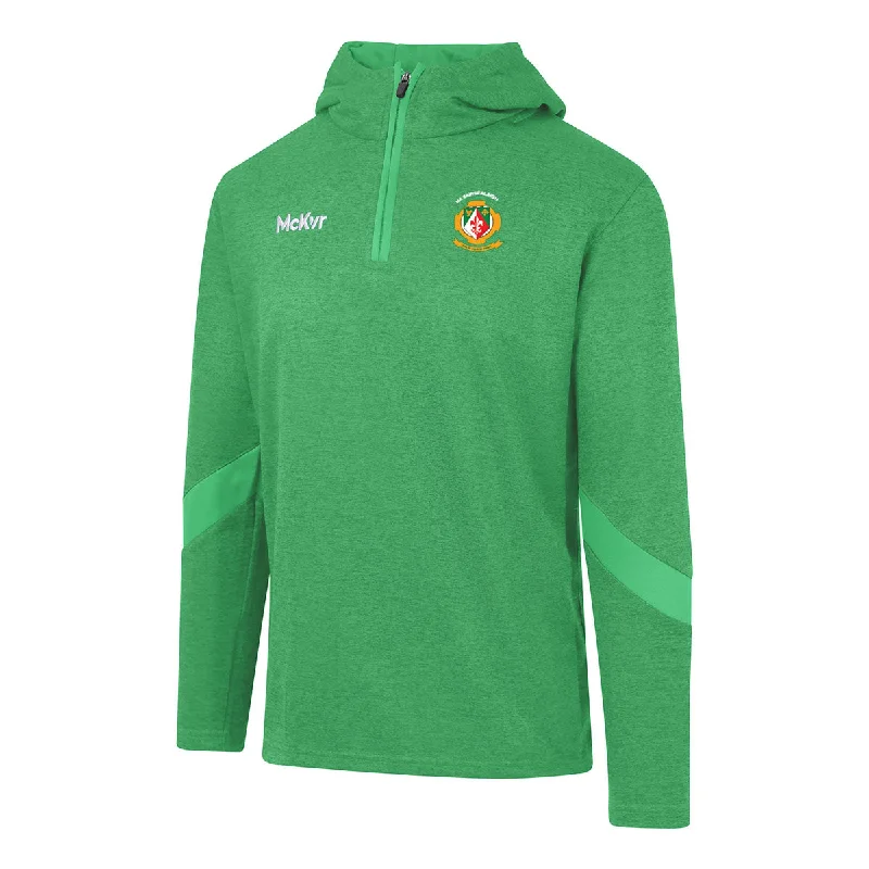 Mc Keever Sarsfields GAA Core 22 1/4 Zip Hoodie - Adult - Green Hoodie with Metallic Shiny Futuristic