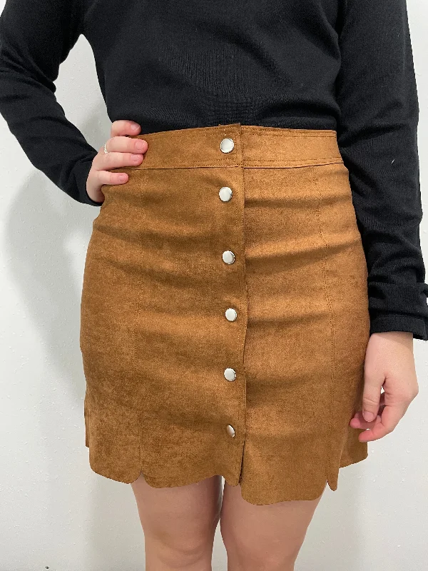 LUCIE FAUX SUEDE SKIRT floral skirt print