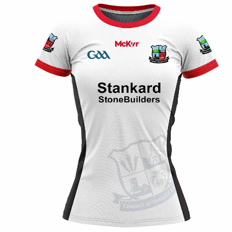 Mc Keever Cappataggle GAA Away Jersey - Womens - White Travel Jersey Tee