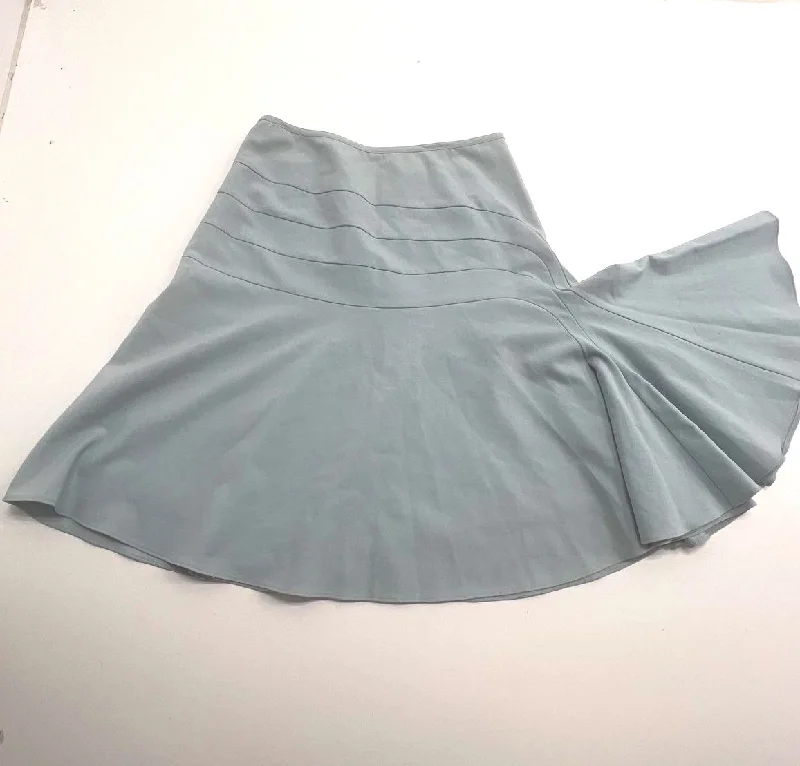 Elevenses Baby Blue Flowy Asymmetrical Skirt Women Size 4 ruffled skirt detail