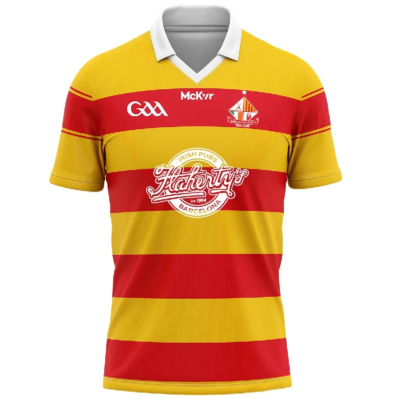 Mc Keever Barcelona Gaels Home Jersey - Adult - Saffron/Red Player Fit Cream Jersey Tee Mc Keever Barcelona Gaels Home Jersey - Adult - Saffron/Red Player Fit Cream Jersey Tee