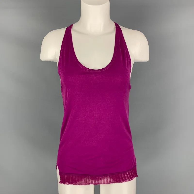 STELLA McCARTNEY Size 2 Purple Cotton Tank Casual Top slim fit tank