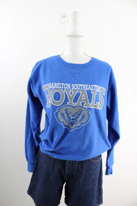 Vintage Royals Sweatshirt (S) Hoodie with Hem Contrast Bold Stylish