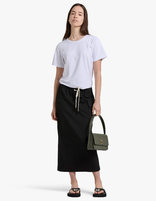 Utility Paper Bag Skirt - Black wool skirt warm