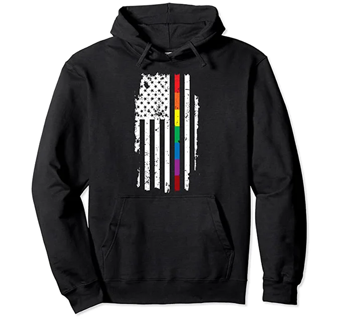 LGBTQ American Hoodie Hoodie with Button Classic Timeless