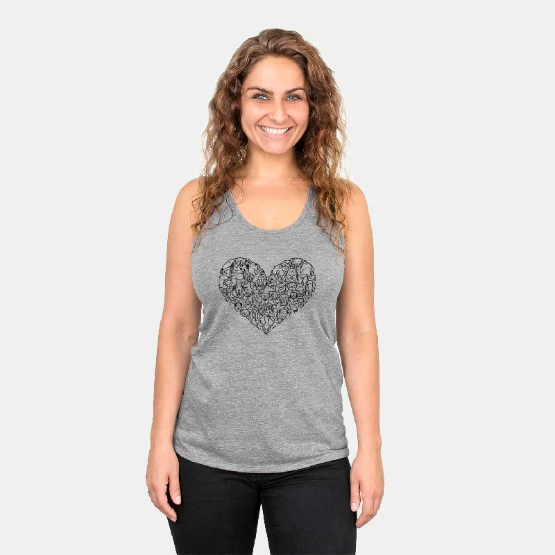 LAST CHANCE – Heart Full of Dogs  - Racerback Tank Top grey tank top