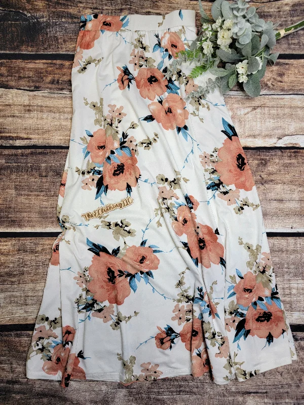 Flare Waist Maxi Skirt - White leather skirt durable