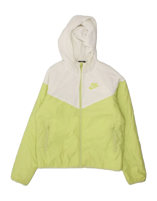 NIKE Womens Hooded Rain Jacket UK 10 Small Green Colourblock Polyester Rayon Fabric Velvet Fabric Corduroy Fabric NIKE Womens Hooded Rain Jacket UK 10 Small Green Colourblock Polyester Rayon Fabric Velvet Fabric Corduroy Fabric