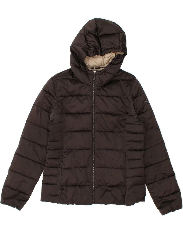 DACK'S Womens Hooded Padded Jacket UK 18 XL Black Polyester Rayon Fabric Velvet Fabric Corduroy Fabric DACK'S Womens Hooded Padded Jacket UK 18 XL Black Polyester Rayon Fabric Velvet Fabric Corduroy Fabric