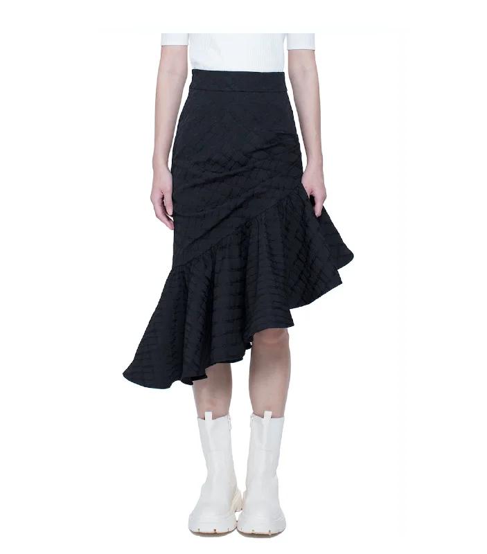 Asymmetric Ruffles Skirt pencil skirt chic