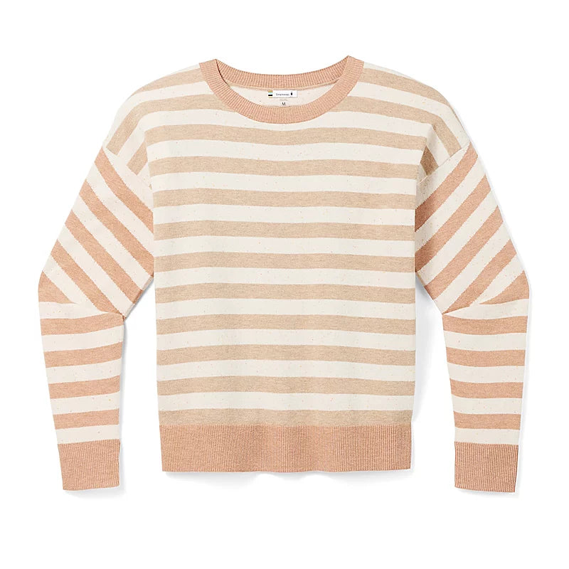 Women's Edgewood Boyfriend Crew Sweater - Almond Donegal Jersey Fabric Tulle Fabric Batik Fabric