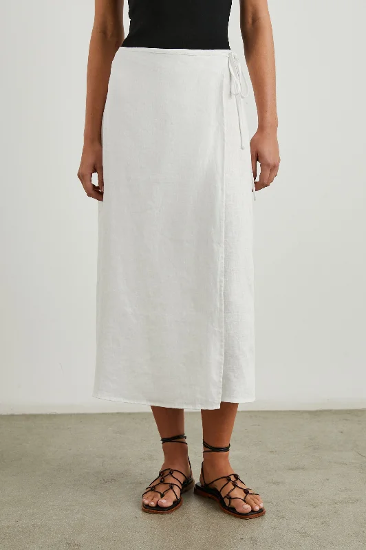 CARLY SKIRT - WHITE wool skirt breathable