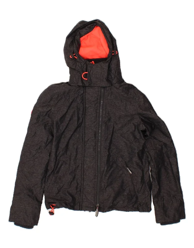 SUPERDRY Womens Windcheater Hooded Windbreaker Jacket UK 14 Medium Grey Mesh Jacket Canvas Jacket Denim Jacket SUPERDRY Womens Windcheater Hooded Windbreaker Jacket UK 14 Medium Grey Mesh Jacket Canvas Jacket Denim Jacket