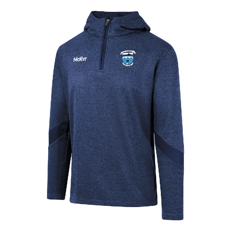 Mc Keever Eslin GAA, Leitrim Core 22 1/4 Zip Hoodie - Adult - Navy Hoodie with Rhinestones Sparkly Elegant