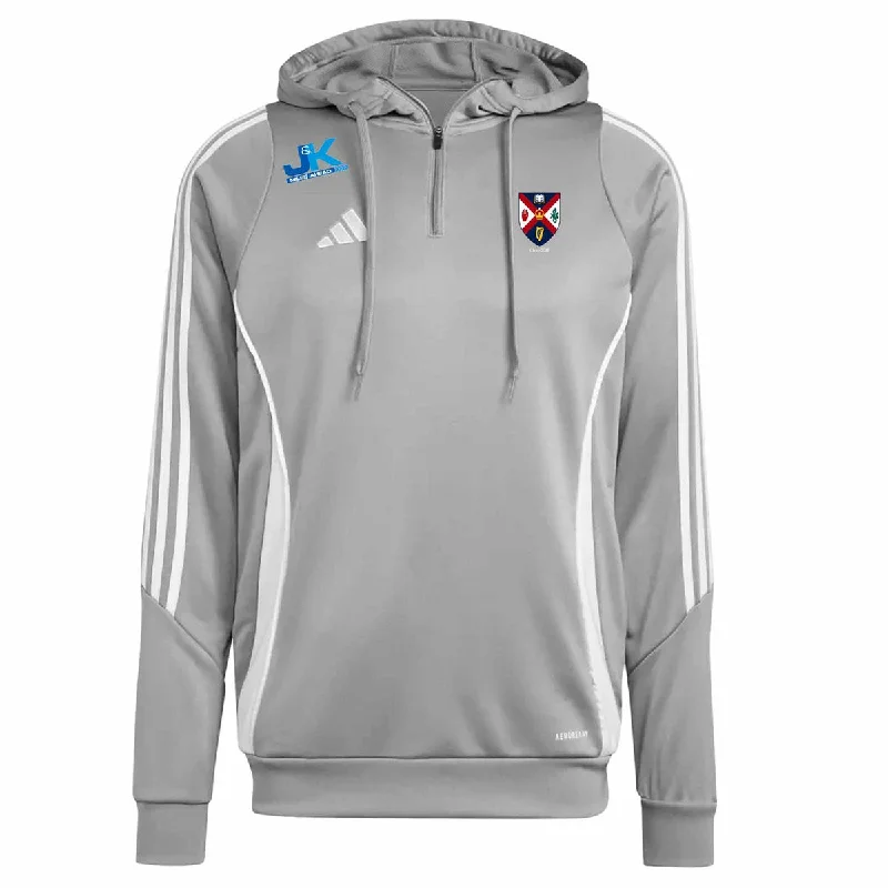 adidas Club Queens Camogie Tiro 24 Training Hoodie - Adult - Grey Hoodie with Rolled Sleeves Casual Relaxed adidas Club Queens Camogie Tiro 24 Training Hoodie - Adult - Grey Hoodie with Rolled Sleeves Casual Relaxed