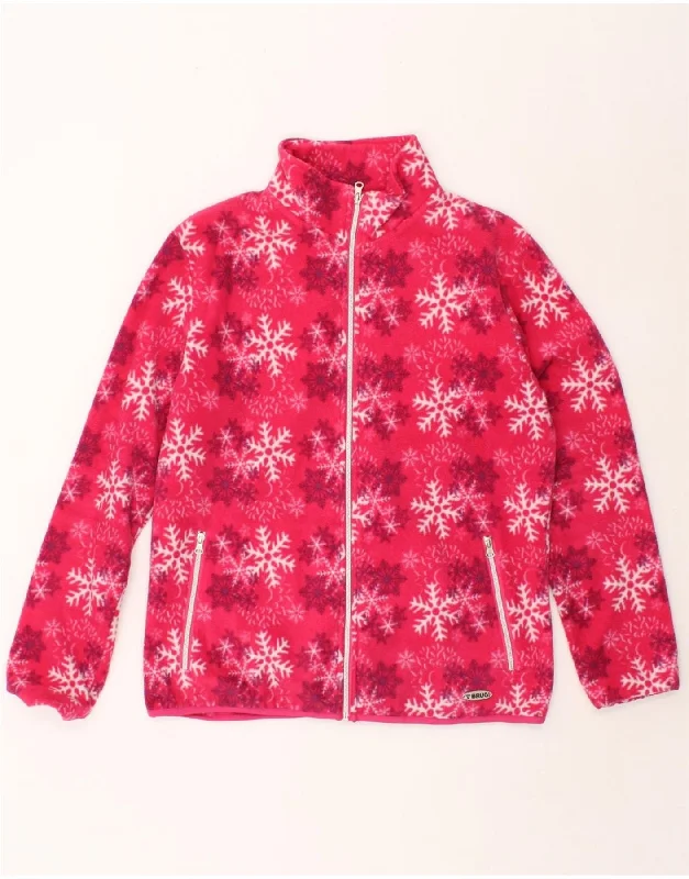 BRUGI Womens Fleece Jacket UK 18 XL Pink Polyester Winter Welt Pockets Slit Pockets Flap Pockets BRUGI Womens Fleece Jacket UK 18 XL Pink Polyester Winter Welt Pockets Slit Pockets Flap Pockets