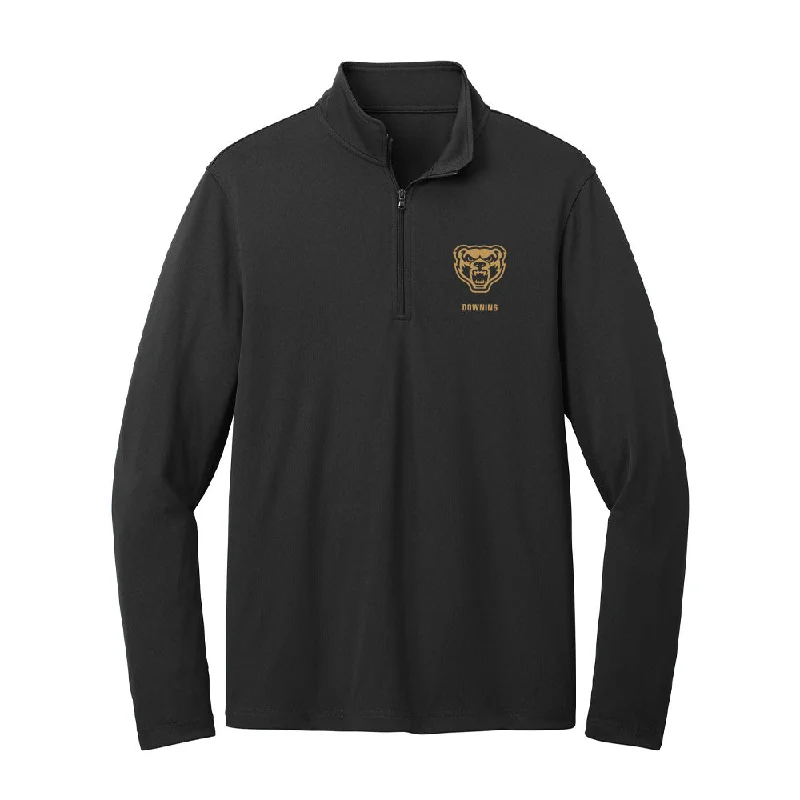 Oakland - NCAA Women's Soccer : Marina Downing - Lightweight Quarter Zip Jacket Rayon Fabric Velvet Fabric Corduroy Fabric Oakland - NCAA Women's Soccer : Marina Downing - Lightweight Quarter Zip Jacket Rayon Fabric Velvet Fabric Corduroy Fabric
