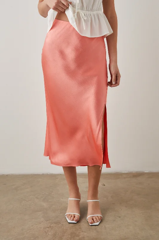 MAYA SKIRT - CORAL tiered skirt playful