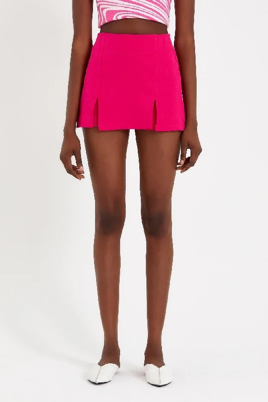 Short Skirt Pink silk skirt luxurious