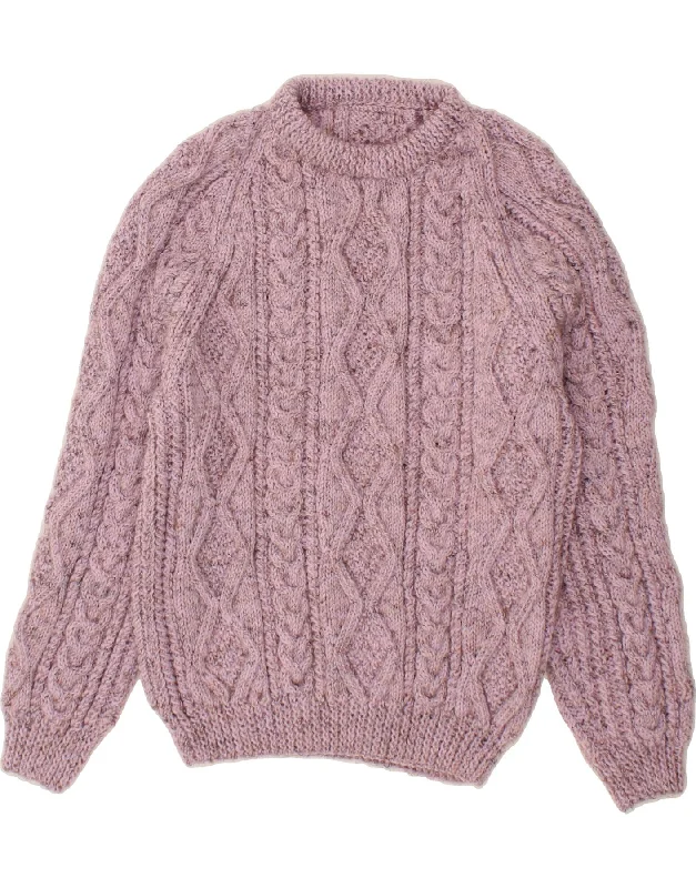VINTAGE Womens Crew Neck Jumper Sweater UK 14 Medium Purple Flecked Knit Fabric Woven Fabric Fleece Fabric VINTAGE Womens Crew Neck Jumper Sweater UK 14 Medium Purple Flecked Knit Fabric Woven Fabric Fleece Fabric