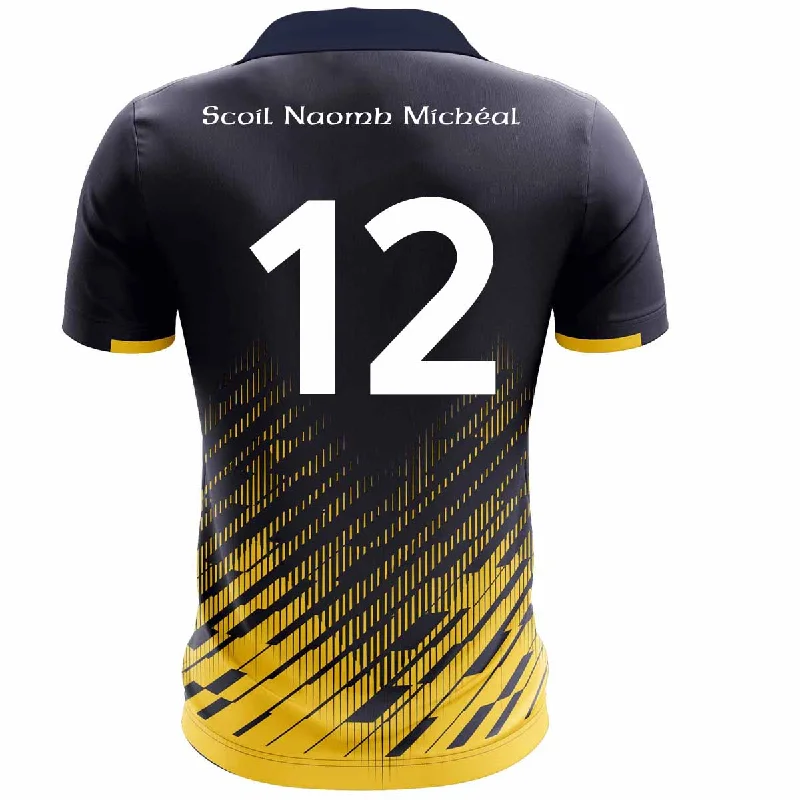 Mc Keever St. Michael's N.S Numbered Playing Jersey - Adult - Navy/Saffron Olive Green Jersey Tee