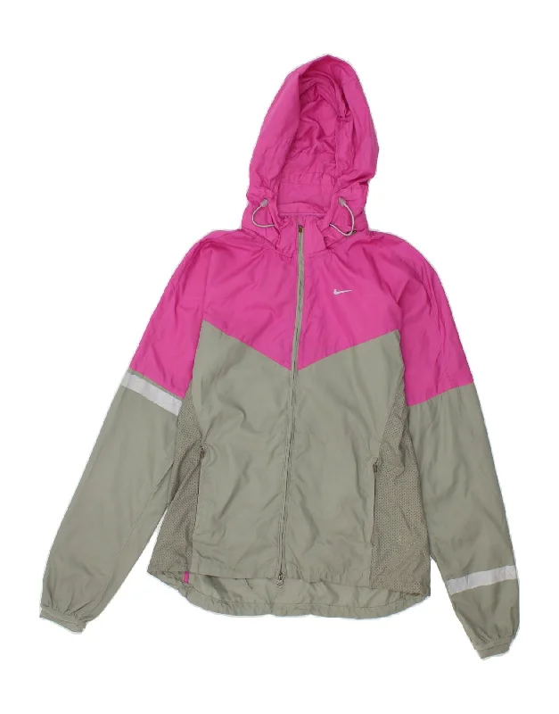 NIKE Womens Hooded Rain Jacket UK 10 Small Pink Colourblock Polyester Denim Jacket Leather Jacket Suede Jacket NIKE Womens Hooded Rain Jacket UK 10 Small Pink Colourblock Polyester Denim Jacket Leather Jacket Suede Jacket