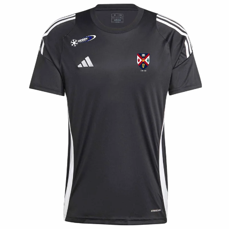 adidas Club Queens Hurling Tiro 24 Jersey - Adult - Black Burgundy Jersey Tee