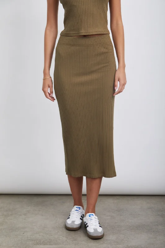 ANGIE SKIRT - OLIVE linen skirt airy