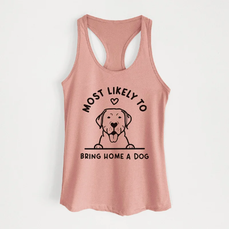 Most Likely to Bring Home a Dog - Labrador Retriever - Women's Racerback Tanktop pastel tank top