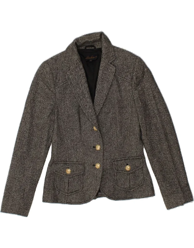 LUISA SPAGNOLI Womens 3 Button Blazer Jacket IT 42 Medium Grey Herringbone Denim Jacket Leather Jacket Suede Jacket LUISA SPAGNOLI Womens 3 Button Blazer Jacket IT 42 Medium Grey Herringbone Denim Jacket Leather Jacket Suede Jacket
