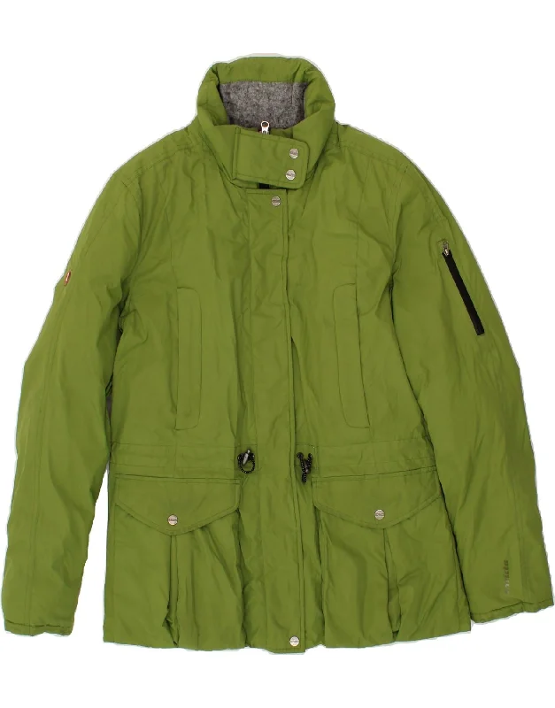 INVICTA Womens Windbreaker Jacket UK 14 Large Green Polyester Oversized Jacket Tailored Jacket Straight Jacket