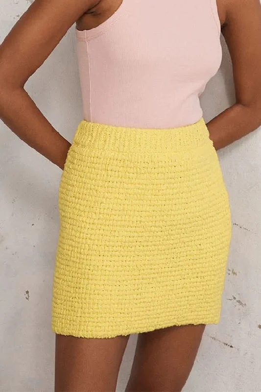 BLANCA Womens Belle Mini Skirt Yellow corduroy skirt cozy