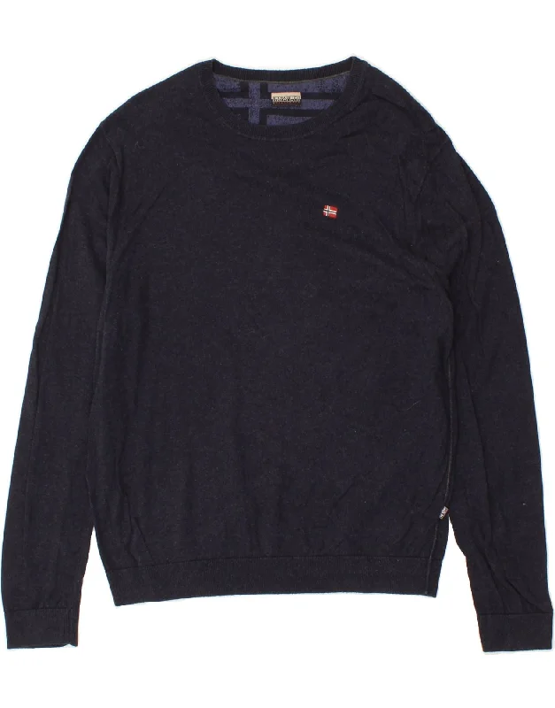 NAPAPIJRI Womens Boat Neck Jumper Sweater uk 16 Large Navy Blue Cotton Lightweight Heavyweight Midweight NAPAPIJRI Womens Boat Neck Jumper Sweater uk 16 Large Navy Blue Cotton Lightweight Heavyweight Midweight