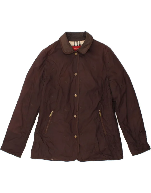 BURBERRY Womens Windbreaker Jacket EU 38 Medium Brown Polyester Boat Neck Shawl Collar Notched Collar BURBERRY Womens Windbreaker Jacket EU 38 Medium Brown Polyester Boat Neck Shawl Collar Notched Collar