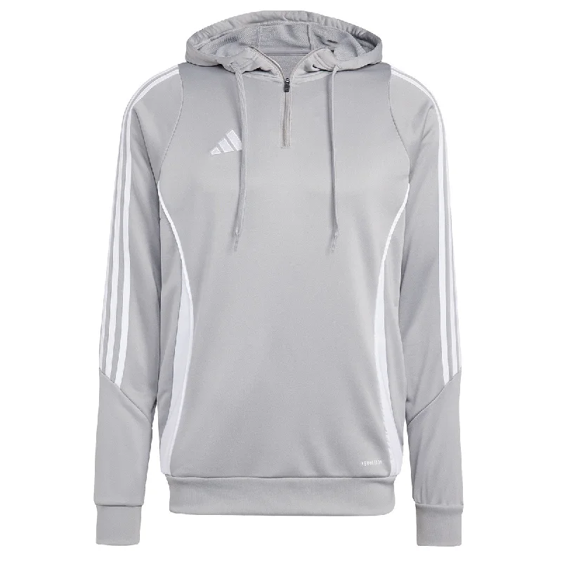 adidas Tiro 24 Training Hoodie - Adult - Team Mid Grey Hoodie with Raglan Sleeves Sporty Comfortable adidas Tiro 24 Training Hoodie - Adult - Team Mid Grey Hoodie with Raglan Sleeves Sporty Comfortable