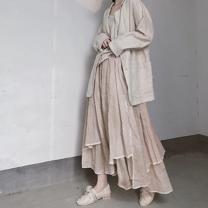 Double Layer Asymmetrical Skirt lace skirt romantic
