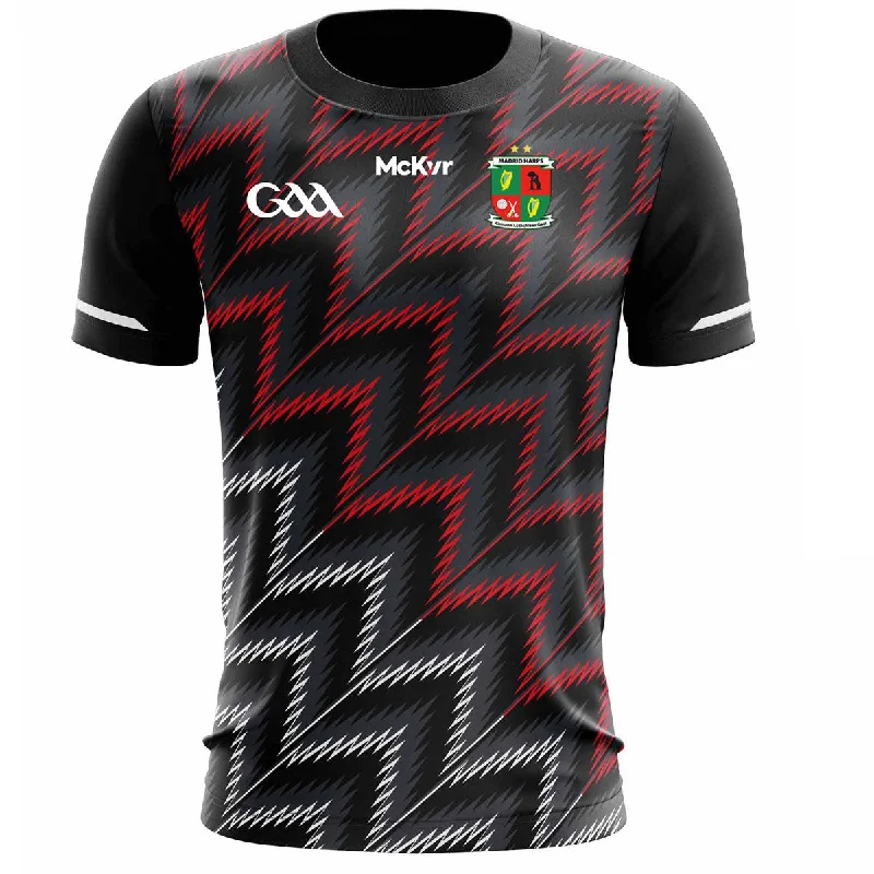 Mc Keever Madrid Harps GAA Training Jersey - Adult - Black/Red Animal Print Jersey Tee