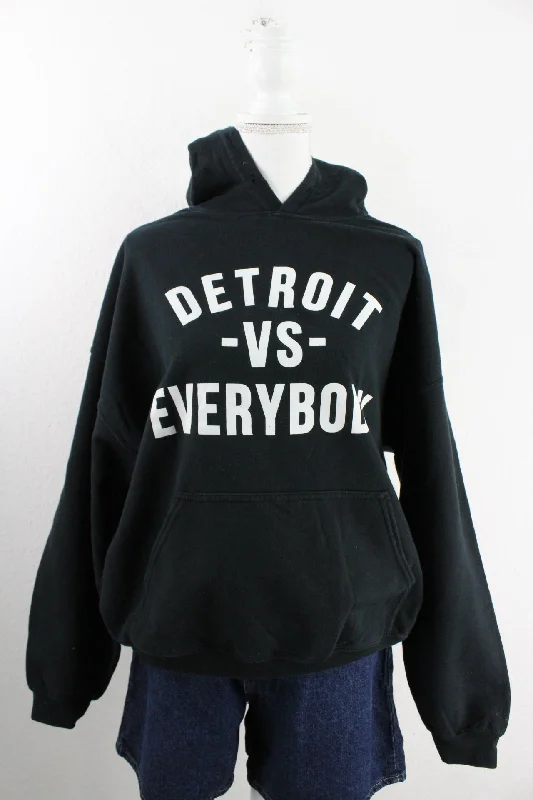 Vintage Detroit Hoodie (XL) Hoodie with Hidden Zipper Minimalist Clean