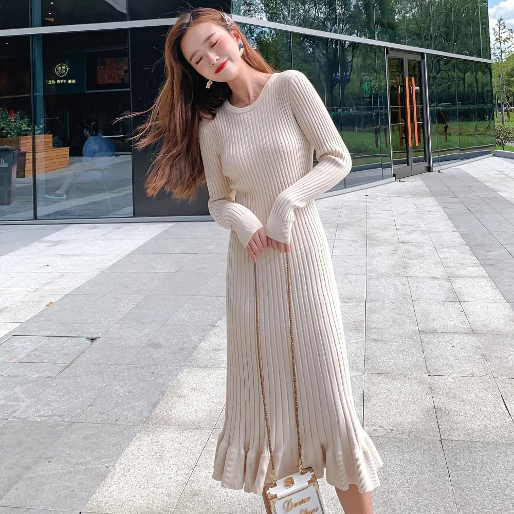 Women Maxi Dress Long Sweater Dress Knit Fishtail Long Winter Dresses Loose Women Clothing Welt Pockets Slit Pockets Flap Pockets Women Maxi Dress Long Sweater Dress Knit Fishtail Long Winter Dresses Loose Women Clothing Welt Pockets Slit Pockets Flap Pockets