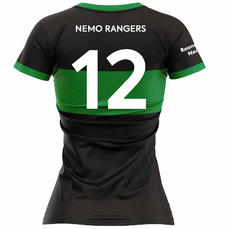 Mc Keever Nemo Rangers GAA Numbered Match Jersey - Womens - Black Casual Jersey Blouse