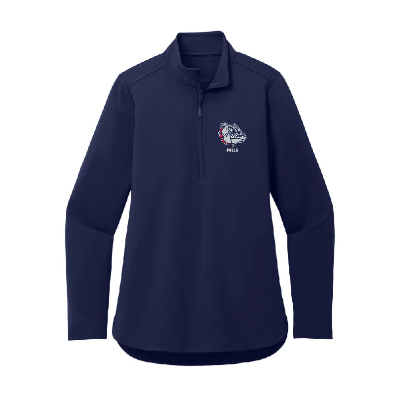 Gonzaga - NCAA Women's Soccer : Kristen Puels - Women's Premium Quarter Zip Jacket Oversized Jacket Tailored Jacket Straight Jacket Gonzaga - NCAA Women's Soccer : Kristen Puels - Women's Premium Quarter Zip Jacket Oversized Jacket Tailored Jacket Straight Jacket