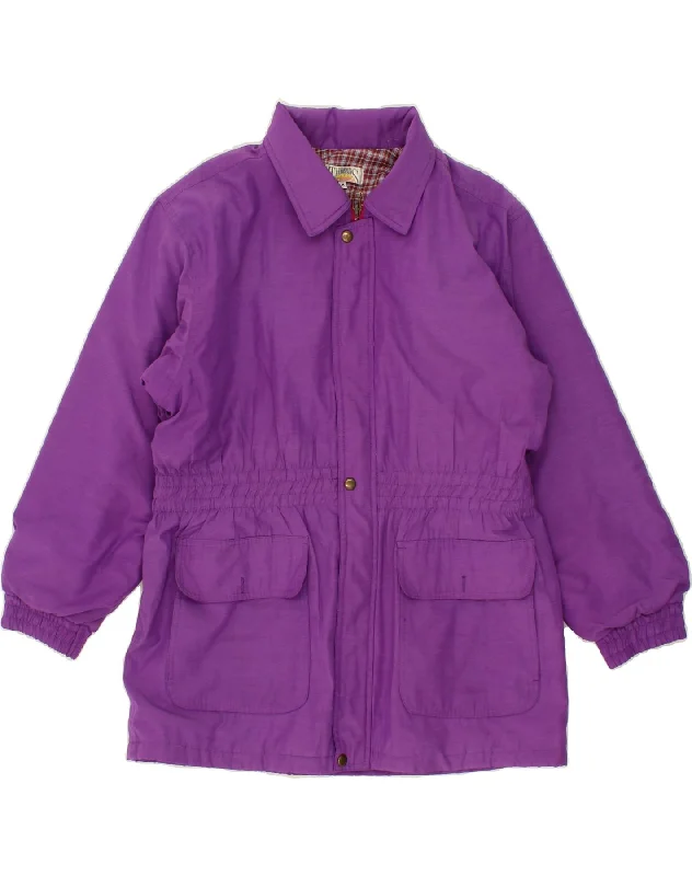 VINTAGE Womens Utility Jacket UK 14 Medium Purple Satin Jacket Silk Jacket Chiffon Jacket VINTAGE Womens Utility Jacket UK 14 Medium Purple Satin Jacket Silk Jacket Chiffon Jacket