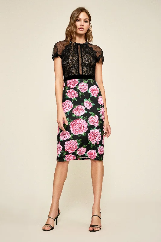 TADASHI SHOJI-ROSTA FLORAL PRINT DRESS Tunics Sophisticated sleek