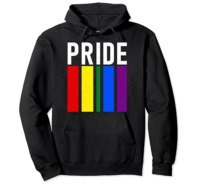 Pride Rainbow Hoodie Hoodie with Drawcord Adjustable Secure