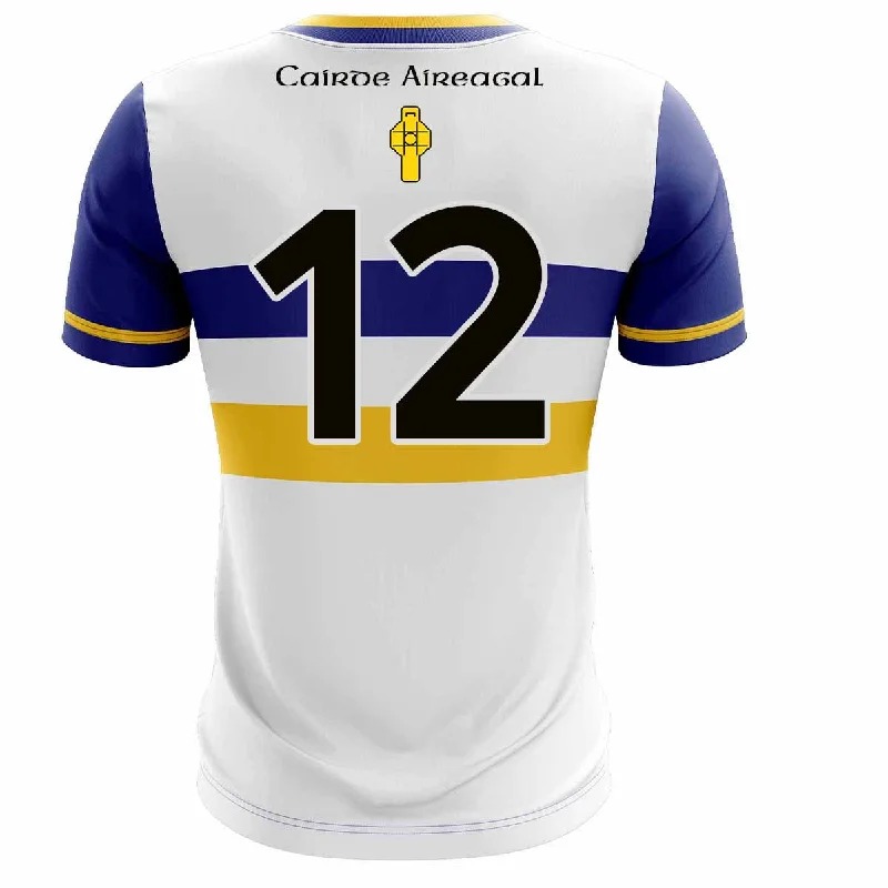 Mc Keever Errigal Ciaran GAA Numbered Home Jersey - Adult - White/Royal Geometric Jersey Top