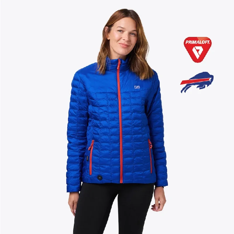 Backcountry Heated Jacket Women's Buffalo Blue Wool Jacket Cashmere Jacket Tweed Jacket