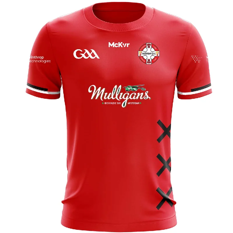 Mc Keever Amsterdam GAC Goalkeeper Jersey - Adult - Red Player Fit Patterned Jersey Tee Mc Keever Amsterdam GAC Goalkeeper Jersey - Adult - Red Player Fit Patterned Jersey Tee