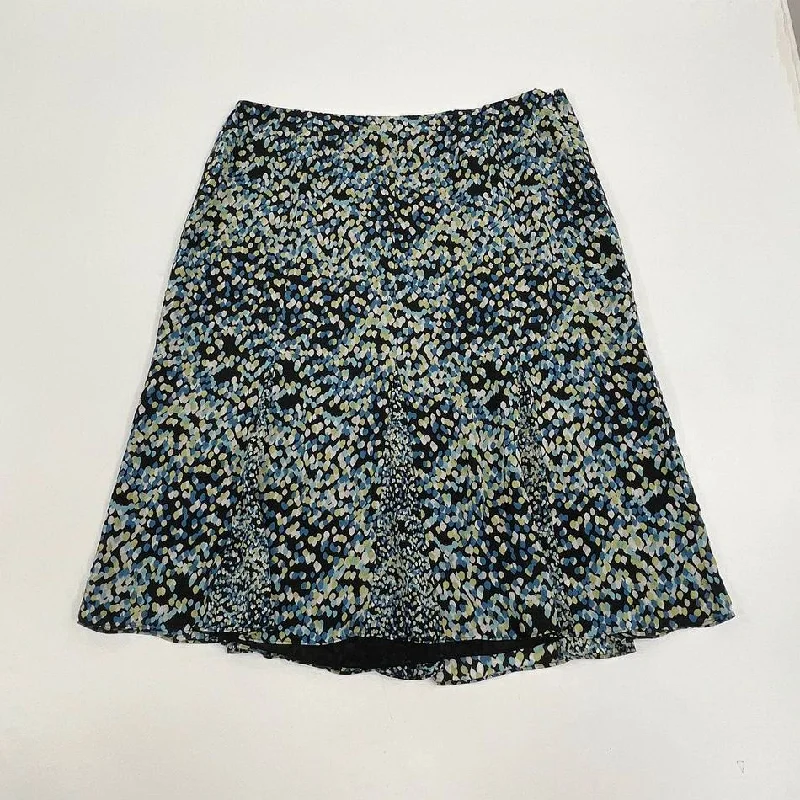 Women's CharterClub Blue Green Dot A Line Skirt - Size 18W tiered skirt playful