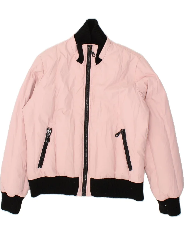 DIADORA Womens Padded Jacket UK 16 Large Pink Polyester Insulated Jacket Fitted Jacket Loose Jacket