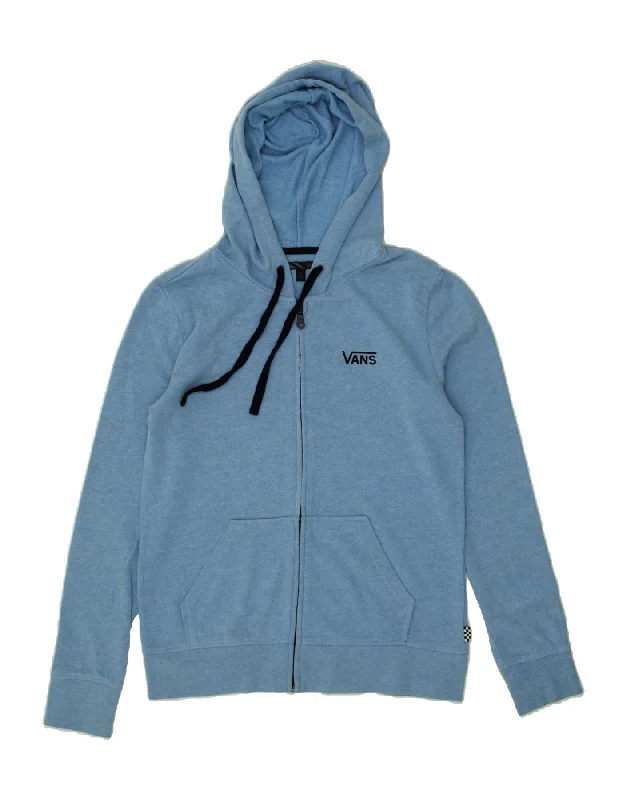 VANS Womens Zip Hoodie Sweater UK 14 Medium Blue Flecked Cotton High Neck Crew Neck V-Neck VANS Womens Zip Hoodie Sweater UK 14 Medium Blue Flecked Cotton High Neck Crew Neck V-Neck